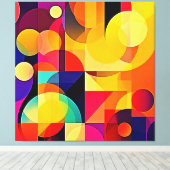 Toile Harmonie géométrique vive (Insitu (Plancher de Bois))