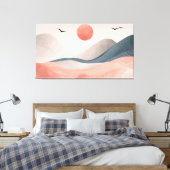 Toile Harmonie Vague Rose Pâle (Insitu(Chambre))
