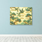 Toile Harmonie verdoyante : Un Aviaire Sculpté (Insitu (Plancher de Bois))