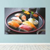 Toile Harmony of Sushi on a Traditional Black Plate - C (Insitu (Plancher de Bois))