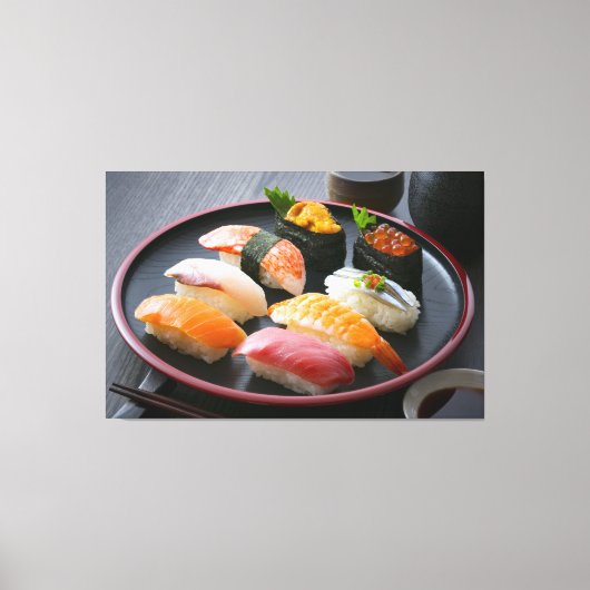 Toile Harmony of Sushi on a Traditional Black Plate - C (Recto)