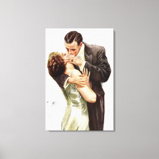 Toile Harrison Fisher : Le baiser (Recto)