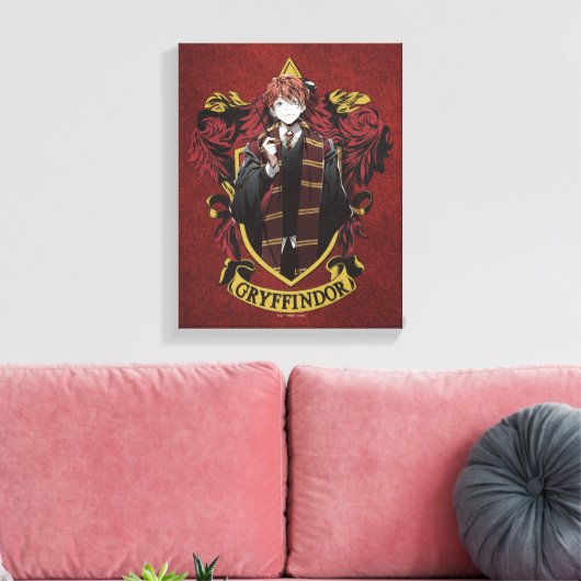 Toile HARRY POTTER™ | Anime Ron Weasley House Crest (Insitu(Salon))