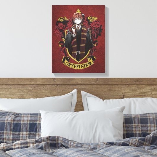 Toile HARRY POTTER™ | Anime Ron Weasley House Crest (Insitu(Chambre))