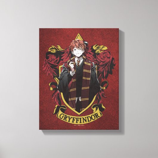 Toile HARRY POTTER™ | Anime Ron Weasley House Crest (Recto)