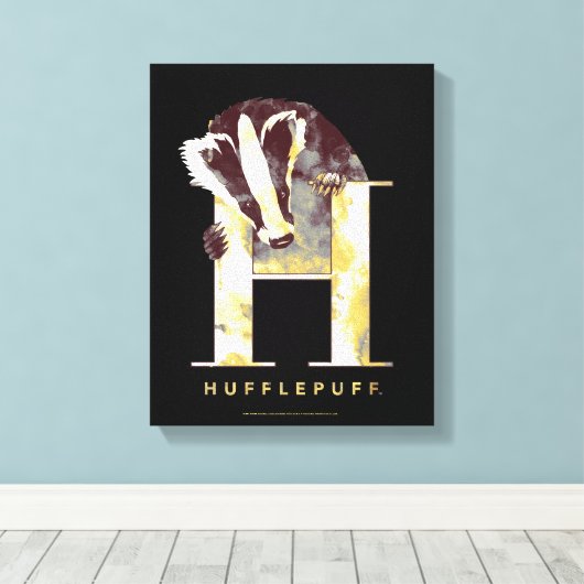 Toile Harry Potter | Aquarelle Badger HUFFLEPUFF™ (Insitu (Plancher de Bois))