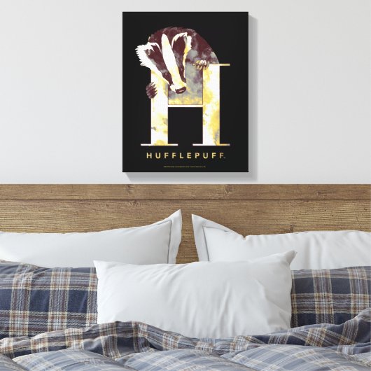 Toile Harry Potter | Aquarelle Badger HUFFLEPUFF™ (Insitu(Chambre))