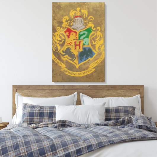 Toile Harry Potter | Cimier de Poudlard - noir et blanc (Insitu(Chambre))