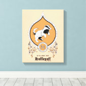 Toile HARRY POTTER™ | Délicat croquis HUFLEPUFF™ Crest (Insitu (Plancher de Bois))