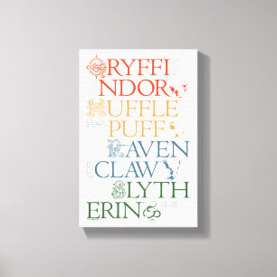 Toile HARRY POTTER™   Délicat Sketch HOGWARTS™ Maisons