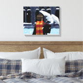 Toile HARRY POTTER™ & Hedwig dans la neige (Insitu(Chambre))