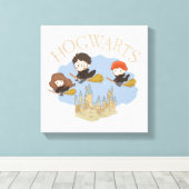 Toile HARRY POTTER™, Hermione & Ron Fly Over HOGWARTS™ (Insitu (Plancher de Bois))