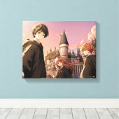 Toile HARRY POTTER™ Hermione & Ron HOGWARTS™ Scène d'Ani (Insitu (Plancher de Bois))