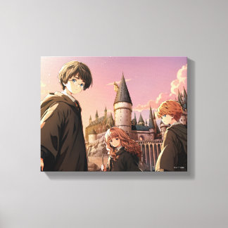 Toile HARRY POTTER™ Hermione & Ron HOGWARTS™ Scène d'ani