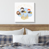 Toile HARRY POTTER™, Hermione, & Ron survolent HOGWARTS™ (Insitu(Chambre))
