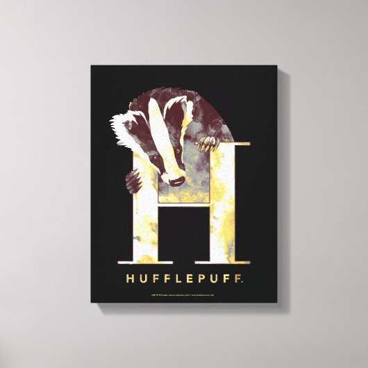 Toile Harry Potter | HUFFLEPUFF™ Blaireau Aquarelle (Recto)