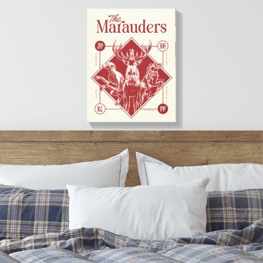 Toile HARRY POTTER™ Les Marauders Animagus Graphisme (Insitu(Chambre))