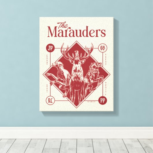 Toile HARRY POTTER™ Les Marauders Animagus Graphisme (Insitu (Plancher de Bois))