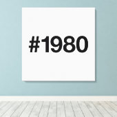 Toile Hashtag 1980 45 Anniversaire (Insitu (Plancher de Bois))