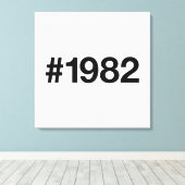 Toile Hashtag 1982 43 Anniversaire (Insitu (Plancher de Bois))