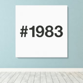 Toile Hashtag 1983 42 Anniversaire (Insitu (Plancher de Bois))