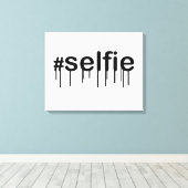 Toile Hashtag Selfie Drooling Typographie (Insitu (Plancher de Bois))