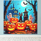 Toile Haunted Halloween conception de nuit (Insitu (Plancher de Bois))