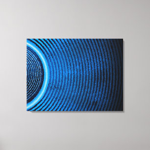 Toile Haut-parleur bleu de musique et ondes sonores