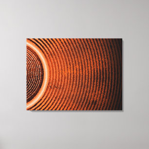 Toile Haut-parleur de musique orange et ondes sonores