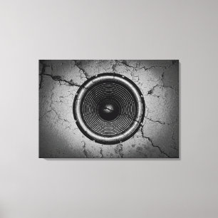 Toile Haut-parleur de musique sur un mur fissuré