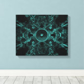 Toile Haut-parleur de musique verte sur un arrière - pla (Insitu (Plancher de Bois))