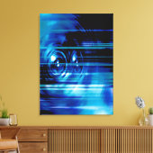 Toile Haut-parleurs de musique bleu (Insitu(Salon))