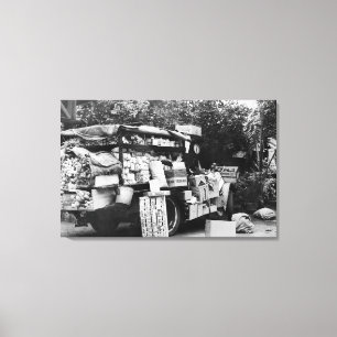 Toile Hawaï - vue d'un chariot végétal indigène