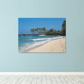 Toile Hawaii Beach avec des empreintes dans le sable (Insitu (Plancher de Bois))