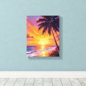 Toile Hawaii Beach Sunset Painting Voyage (Insitu (Plancher de Bois))