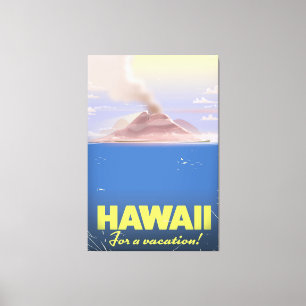 Toile Hawaii pour des vacances ! affiche de voyage vinta