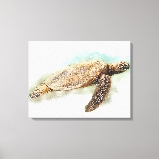 Toile Hawaiian sea Turtle Watercolor (Recto)