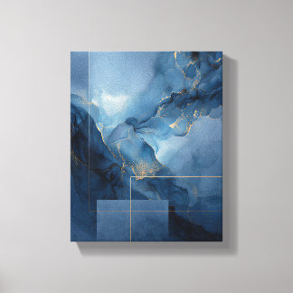 Toile Haze encadré bleu sarcelle géométrique abstrait