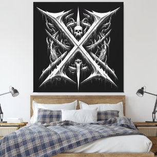 Toile Headbanger en métal mort - Têtes en métal lourd