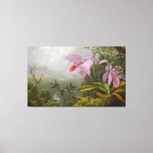 Toile HEADE - Deux colibris Sun Angel sur une branche -