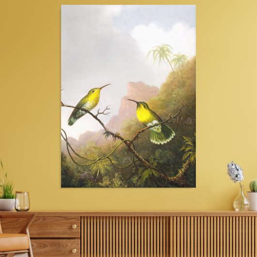 Toile HEADE Deux Oiseaux Humming Amazili à queue de cuiv (Insitu(Salon))