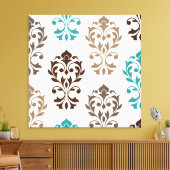 Toile Heart Damask Art I Browns Turquoise Cream (Insitu(Salon))