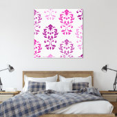 Toile Heart Damask Art I Pink Plums White (Insitu(Chambre))