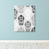 Toile Heart Damask Art Ib Black Gris Blanc (Insitu (Plancher de Bois))