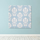 Toile Heart Damask Big Ptn II rose sur bleu (Insitu (Plancher de Bois))