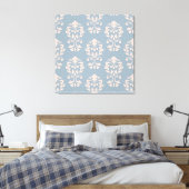 Toile Heart Damask Big Ptn II rose sur bleu (Insitu(Chambre))
