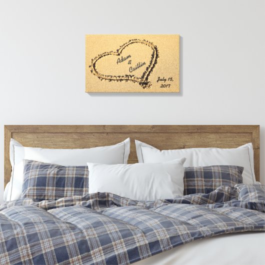 Toile Heart in the Sand Canvas Art Print (Insitu(Chambre))