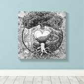Toile Heart Mandala Tree of Life (Insitu (Plancher de Bois))