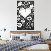 Toile Hearts and flowers (Insitu(Chambre))