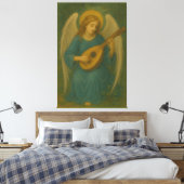 Toile Heavenly Music Angel – Golden Halo Harp-Lute Guard (Insitu(Chambre))